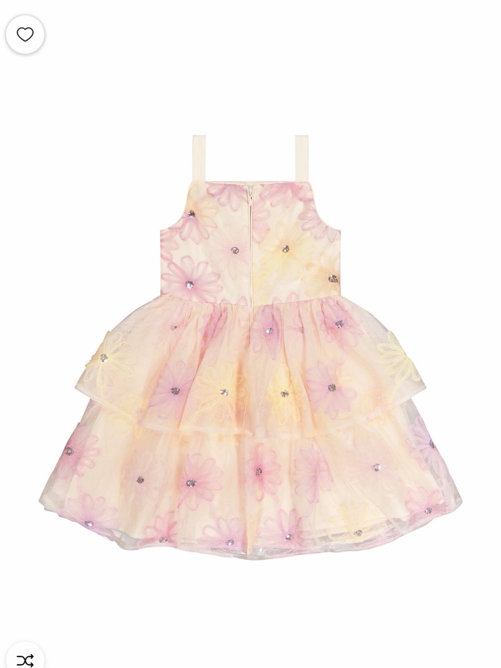 Kensie Girl Pink and Yellow Floral Tulle Tiered Dress